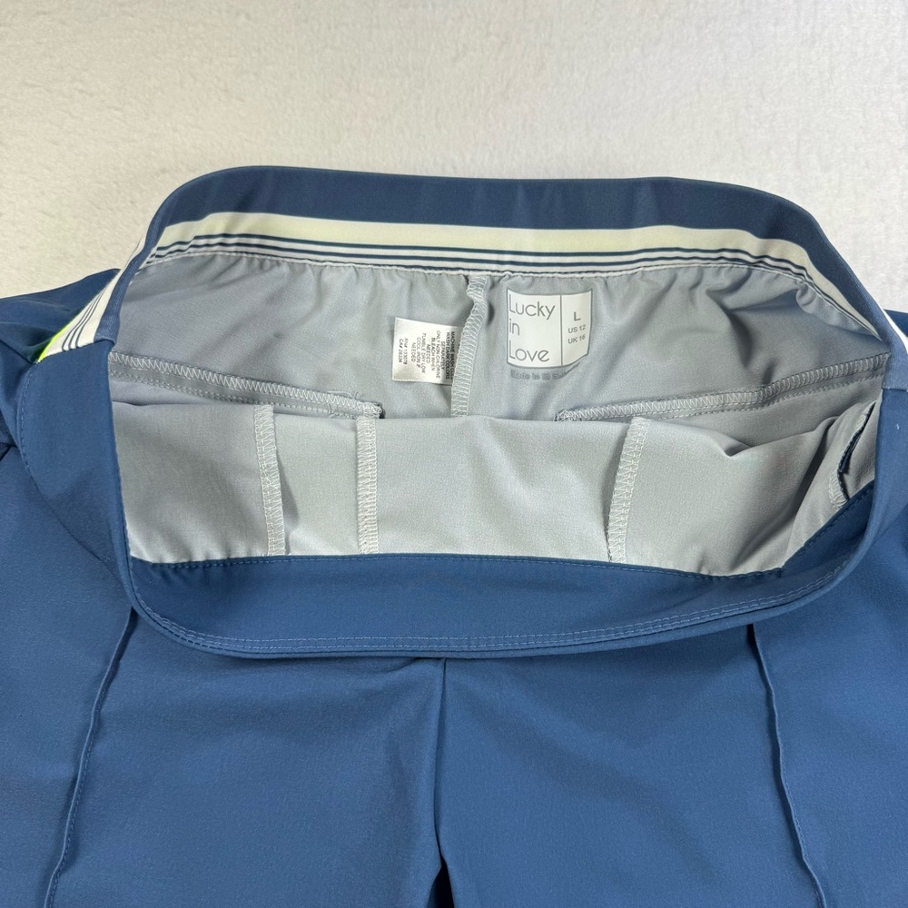 Lucky In Love Women’s L Blue Pull‑On Golf Shorts 9” Stretch - Picture 5 of 12